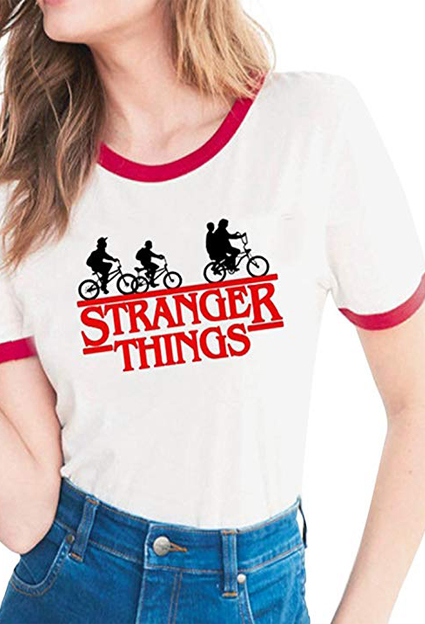 camiseta de cine infantil stranger things rojo