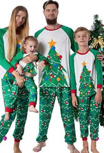 camisetasy pantalones infantiles de pijama navidad familiar niños arbol