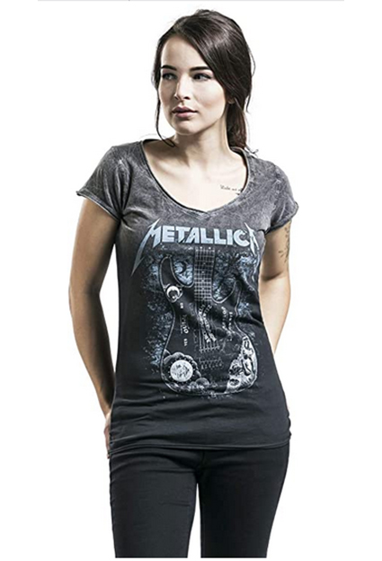 camisetas metal metallica chica