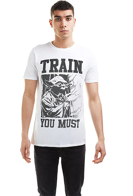 camisetas de peliculas y series Star wars yoda train