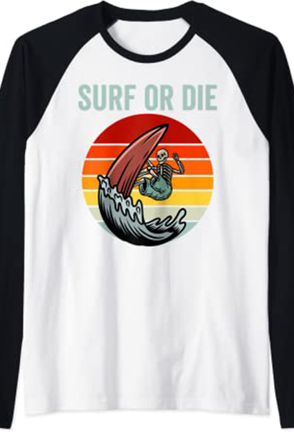 camisetas deportes acuaticos surf or die skull