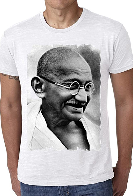 camisetas de personajes famosos gandhi