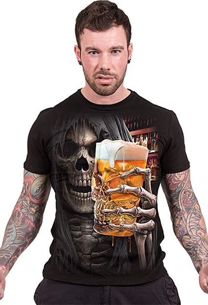 camisetas de estilo propio beer skull